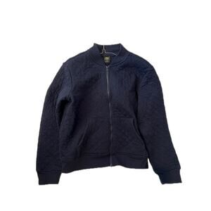 Athletic Works Quilted Navy Full Zip Jacket Womans L 12-14